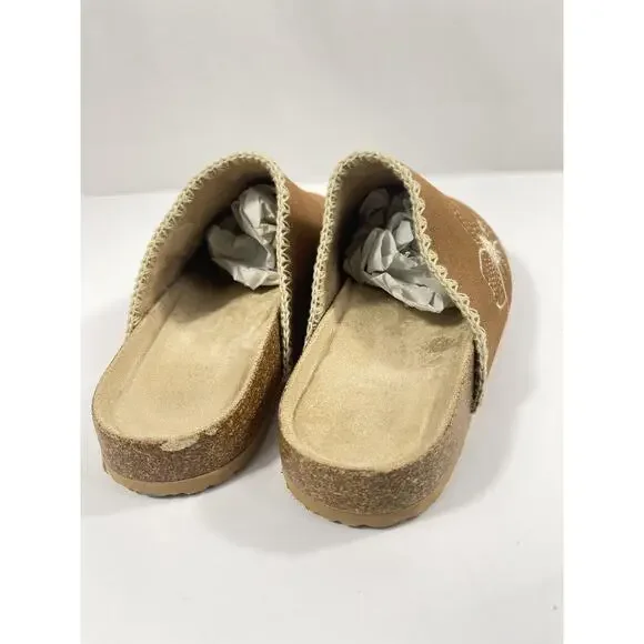 G.C. Shoes Jamie Shoes Womens Size 8.5 Brown Cognac Floral Mule Slippers New Box - Picture 5 of 9